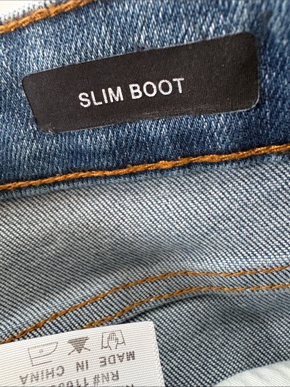 Judy Blue High Waist Slim Boot Cut unfinished hem 5 pocket zip close blue jean - Picture 6 of 16